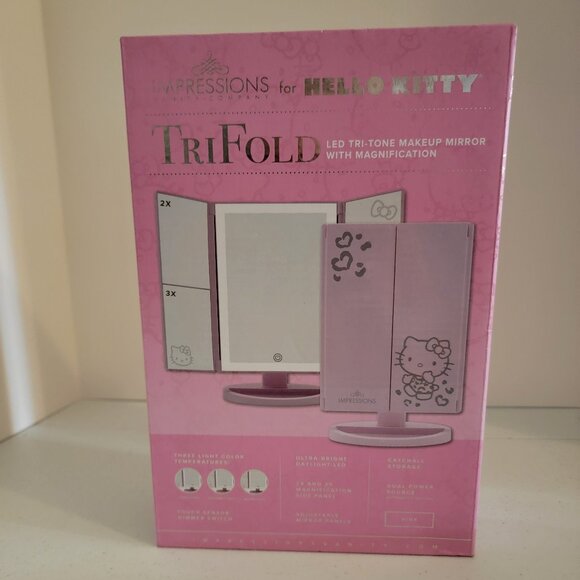 Impressions Other - New impressions Hello Kitty Pink Tri Fold Vanity Mirror LED with magnification